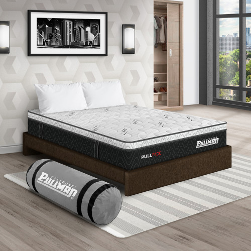 Colchón Pullpack Euro U + Base Cama + Almohada