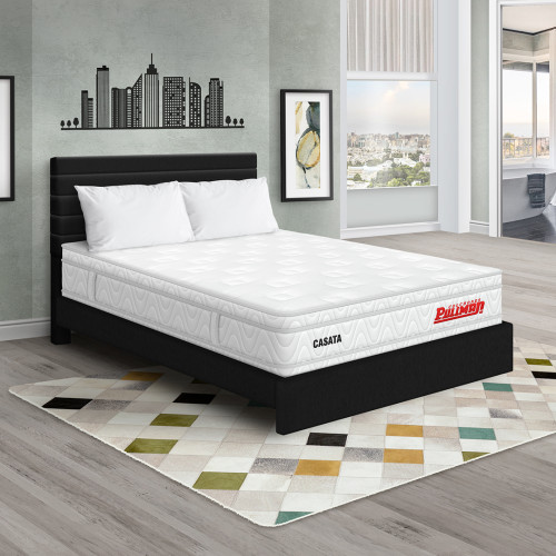 Colchón Casata Euro + Cama Leo + Almohada