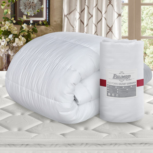 Combo Plumón Deluxe + Jgo Forro Duvet Sábana Hotelero