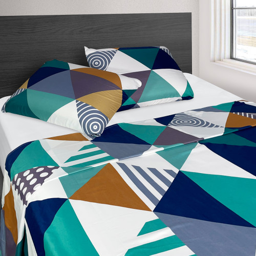 Combo Protector Impermeable + Jgo de Sábanas Disperso