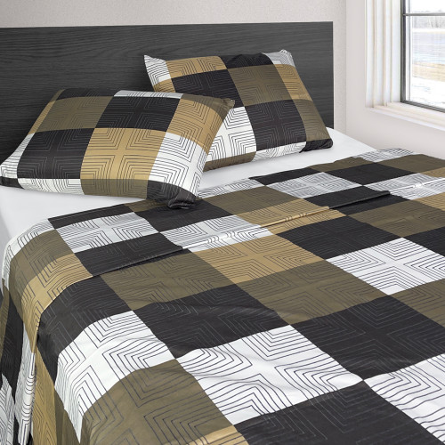 Combo Protector Impermeable + Jgo de Sábanas Disperso