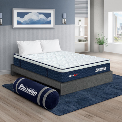 Colchón Softpack + Base Cama + Almohada