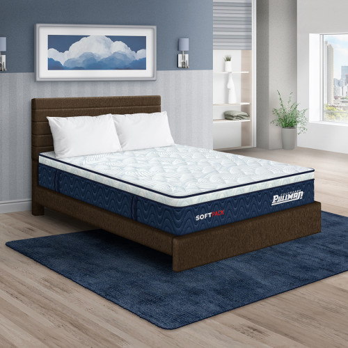 Colchón Softpack + Cama Leo + Almohada