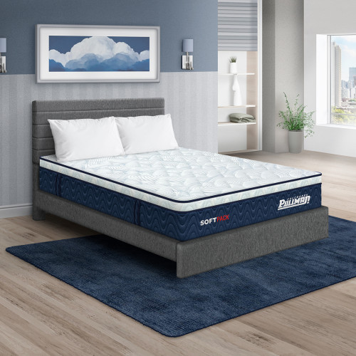 Colchón Softpack + Cama Leo + Almohada