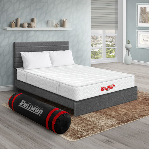 Colchón Ecopack + Cama Leo + Almohada