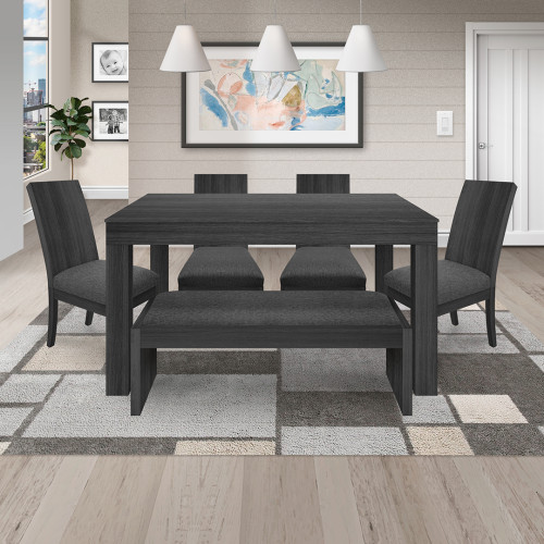 Juego de Comedor 6P (140) Italia Nicky 4 Sillas 1 Banca